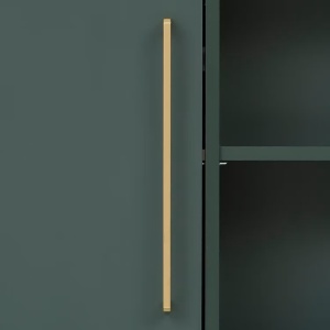 Kent dulap suspendat baie 67x48x16 cm, 1 usa, 2 rafturi, PAL verde padure/antracit, maner auriu - Verificat A · Re-Bloom - Img 5