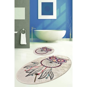 L'essentiel Maison set 2 covorase de baie, poliester 100%, 50x60 cm + 60x100 cm, fir 10mm, antiderapant, antibacterian, lavabil 30°C, multicolor - Verificat A · Re-Bloom - Img 4