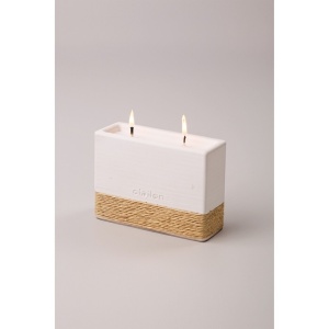 Lumanare din lemn de santal Re-Bloom, realizata din beton alb si franghie, 11,5 cm, Resigilat, Grad A - Img 4