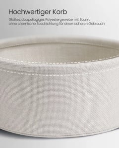 Masuta de cafea Vasagle, PAL/otel/textil, gri ciment/alb, 45 x 50 cm, Resigilat, Grad A - Img 3