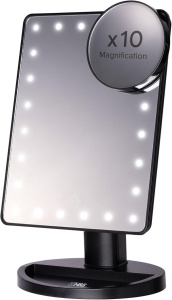 Oglinda de machiaj H&S cu lumini, plastic/sticla, LED, 17 x 27 cm, Resigilat, Grad A
