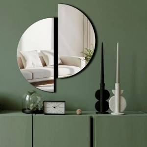 Oglinda decorativa Wallxpert, plexiglas 1mm/EVA 10mm, 44x50 cm, montare banda dubla, argintiu - Verificat A · Re-Bloom