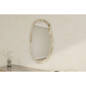 Oglinda perete 52x86x2.2 cm, rama MDF 100%, stil contemporan, efes si marmura/natur - Verificat A · Re-Bloom - Img 3