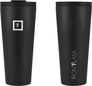Pahar din otel inoxidabil IRON °FLASK, cu pai si capac, izolat, rece 16 ore / cald 4 ore, negru, 950 ml - Img 4