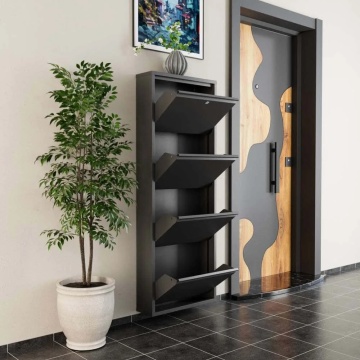 Pantofar de perete cu incuietoare 50x15x136 cm, metal 100%, antracit - Verificat A · Re-Bloom - Img 5