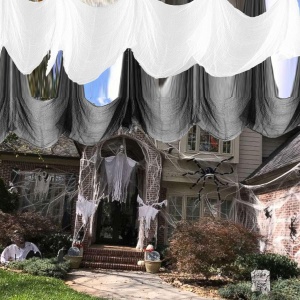 Panza de decor pentru Halloween Vohoney, tifon, alb, 5 x 2,15 m - Img 3