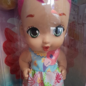 Papusa, Mattel, My Garden Baby Flamingo, Multicolor, Resigilat, Grad A - Img 4
