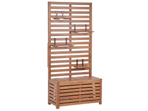 Produs Resigilat Banca de gradina cu panou rafturi Re-Bloom Matino, lemn salcam/otel, 80x40x170 cm, 4 rafturi, 2 persoane, 140 kg/persoana, maro - Verificat A - Img 3