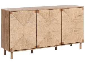 Produs Resigilat Bufet cu 3 usi Re-Bloom Bondi, PAL/lemn pin/PVC, 153x40x81 cm, 20 kg, natur - Verificat A