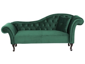 Produs Resigilat Canapea dreapta Re-Bloom Lattes, catifea/placaj zadara/lemn cauciuc/spuma, 188x59x87 cm, sezut 127x57 cm, arcuri sinuoase, 180 kg, verde inchis - Verificat A