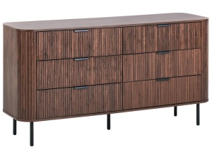 Produs Resigilat Comoda Re-Bloom Bradley, 6 sertare, MDF/fier, 153x47x81 cm, 20 kg, maro inchis - Verificat A - Img 1