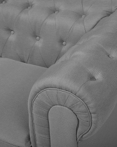 Produs Resigilat Fotoliu Re-Bloom Chesterfield, textil/eucalipt, 112x85x79 cm, spuma, 125 kg, gri deschis - Verificat A - Img 5