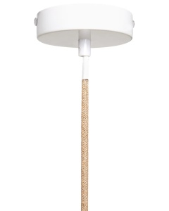 Produs Resigilat Lustra tip pendul Re-Bloom Akobo, textil/metal, diametru 60 cm, E27 max 45W, 230V, cablu 90 cm, bec neinclus, bej deschis/natur - Verificat A - Img 4