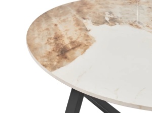 Produs Resigilat Masuta de cafea Re-Bloom Ivins, ceramica/fier, 80x80x40 cm, 50 kg, bej/alb/negru - Verificat A - Img 6