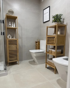 Produs Resigilat Raft de depozitare pentru baie Re-Bloom Owasso, bambus, 32x30x145 cm, maro - Verificat A - Img 3