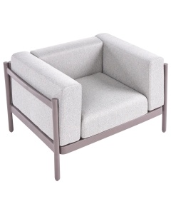 Produs Resigilat Set 2 fotolii de gradina Re-Bloom Ferretti, plastic/textil, 98x73x68 cm, perne incluse, 150 kg, gri/taupe - Verificat A - Img 4