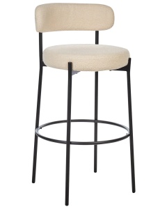 Produs Resigilat Set 2 scaune de bar Re-Bloom Allison, textil/metal, 50x50x97 cm, suport picioare, 120 kg, bej deschis/negru - Verificat A - Img 6