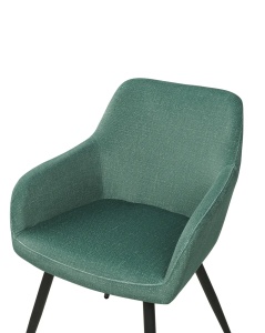 Produs Resigilat Set 2 scaune de masa Re-Bloom Casmalia, catifea, 60x66x80 cm, sezut 50x36 cm, 150 kg, verde inchis/negru - Verificat A - Img 5