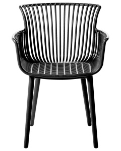 Produs Resigilat Set 4 scaune de gradina Re-Bloom Pesaro, polipropilena, 58x45x84 cm, 150 kg, negru - Verificat A - Img 6