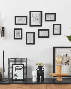 Produs Resigilat Set 7 rame foto Re-Bloom Denkoro, MDF/hartie, 8x9 cm, cadru 2cm, negru - Verificat A - Img 2