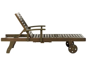 Produs Resigilat Sezlong extensibil Re-Bloom Amantea II, lemn salcam/otel, 64x196x35-74 cm, 120 kg, maro inchis - Verificat A - Img 5