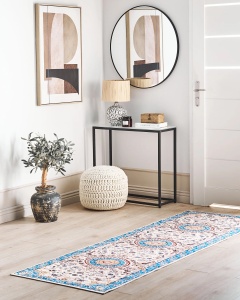 Produs Resigilat Traversa Re-Bloom Gordes, poliester, 80x240 cm, grosime 1 cm, bej/albastru - Verificat A - Img 2
