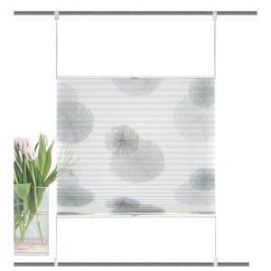 Rawlins jaluzea plisata 50x130 cm, functie up&down, 100% poliester, montaj fara gaurire, alb/gri - Verificat A · Re-Bloom