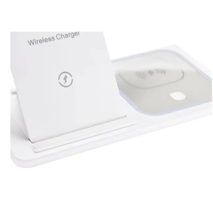 ReadeREST statie de incarcare wireless 3 in 1, telefon, casti si smartwatch, compatibil iPhone, Android, AirPods, Apple Watch, Samsung, Huawei, Xiaomi, alb - Verificat A · Re-Bloom - Img 3