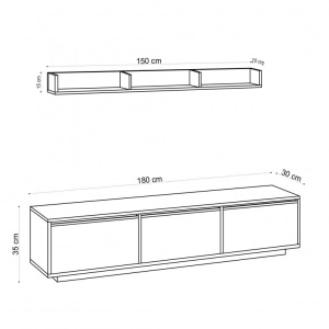 Sanliv CMD402 comoda TV living 180x35x30 cm, PAL, alb - Verificat A · Re-Bloom - Img 4