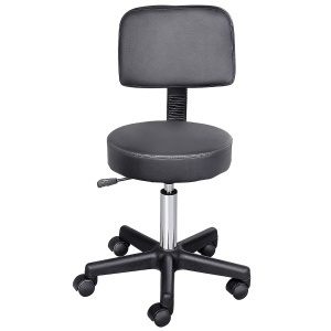 Scaun de birou rotativ Re-Bloom, piele PU/metal/plastic, negru/argintiu, 35 x 72-84 cm, Resigilat, Grad A
