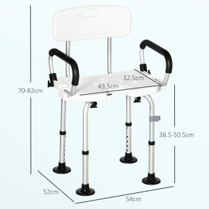 Scaun de dus reglabil Re-Bloom, aliaj aluminiu/HDPE, 54x52x70-82 cm, sezut reglabil 38.5-50.5 cm, brate captusite, 136 kg, alb/argintiu/negru - Verificat A · Re-Bloom - Img 3