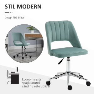 Scaun ergonomic pentru birou, otel/poliester/nylon, verde petrol/argintiu, 49 x 54 x 79-91 cm, Resigilat, Grad A - Img 6
