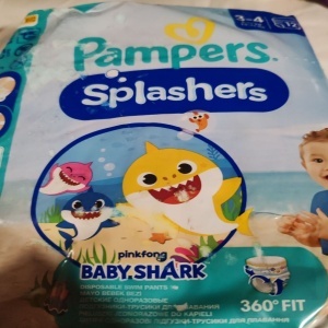 Scutece chilotel pentru apa Pampers Splashers Baby Shark Marimea 3, 6-11 kg, 12 buc, Resigilat, Grad A - Img 2