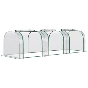 Sera tip tunel 295x100x80 cm, cadru otel, PVC transparent, usi rulou fermoar, anti-vant nivel 4, legume flori - Verificat A · Re-Bloom