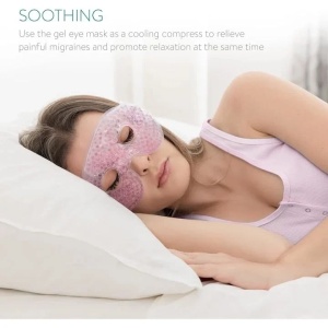 Set 2 Masti de fata si ochi cu gel rece sau caldut pentru reducerea umflaturilor si cearcanelor, ideal pentru relaxare, alinarea durerilor de cap si ingrijirea pielii, spa facial, roz, Navaris Active, Resigilat, Grad A - Img 6