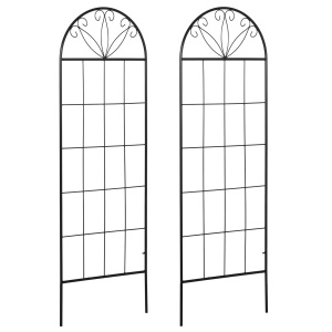 Set 2 suporti plante agatatoare treliu 51x152 cm, metal vopsit pulbere, insertie sol sau perete, negru - Verificat A · Re-Bloom - Img 3