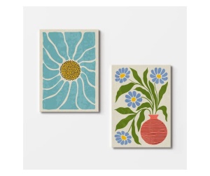 Set 2 tablouri decorative canvas, 2x70x100 cm, dimensiune totala 150x100 cm, panza 100%/lemn 100%, multicolor - Verificat B · Re-Bloom