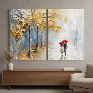 Set 2 tablouri decorative canvas 80x120 cm, panza/lemn, multicolor - Verificat A · Re-Bloom - Img 2