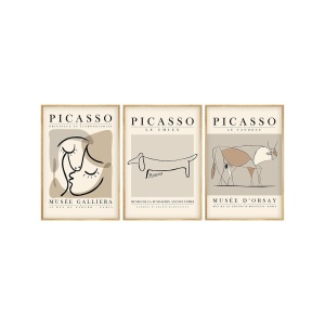 Set 3 tablouri decorative cu rama, 3x30x40 cm, MDF 3mm, cadru lemn masiv 2 cm, multicolor - Verificat A · Re-Bloom