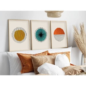 Set 3 tablouri decorative MDF/lemn masiv, 3x50x70 cm, MDF 3mm, cadru lemn masiv 2.5 cm, multicolor - Verificat A · Re-Bloom - Img 2