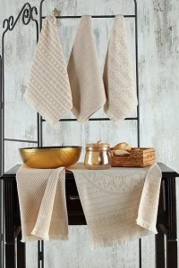 Set 5 prosoape, bumbac 100%, 38x65 cm, 270g/m², lavabil 40°C, bej - Verificat A · Re-Bloom - Img 3
