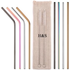 Set 8 paie reutilizabile cu 2 perii pentru curatare, H&S, muticolor, 20 cm, Resigilat, Grad A