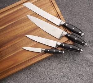 Set cutite de bucatarie Orient, Origin Series, 4 piese, din otel inoxidabil german X50 Ultra +, negru, Resigilat, Grad A - Img 2