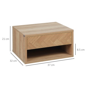 Set de 2 noptiere suspendate Re-Bloom, PAL, natur, 37 x 32 x 21 cm, Resigilat, Grad A - Img 2