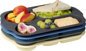 Set de 4 farfurii compartimentate pentru picnic Greentainer, PP, multicolor, 29,9 x 20, 2 cm - Img 2
