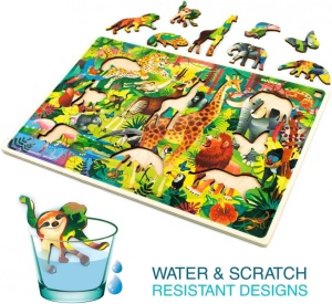 Set de 4 puzzle-uri cu 60 de piese Quokka, lemn, multicolor - Img 3