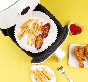 Set de 50 hartii de copt pentru friteuza cu aer TOYVIDDY, alb, 20 x 4,5 cm - Img 4