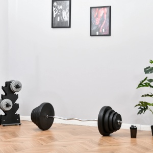 Set haltere, 70 kg cu 8 Discuri & Bara Curbata, otel, negru/argintiu, 140 x 38,5 x 38,5 cm, Resigilat, Grad A - Img 5