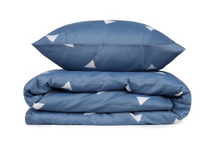 Set husa pilota + fata de perna, 65% bumbac/35% poliester, 140x200 cm + 60x60 cm, albastru inchis - Verificat A · Re-Bloom - Img 1