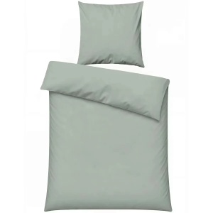 Set husa pilota + fata de perna, bumbac, 135x200 cm + 80x80 cm, verde salvie - Verificat A · Re-Bloom